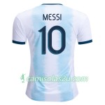 Camisolas de Futebol Argentina MESSI 10 Equipamento Principal Copa América 2019 Manga Curta